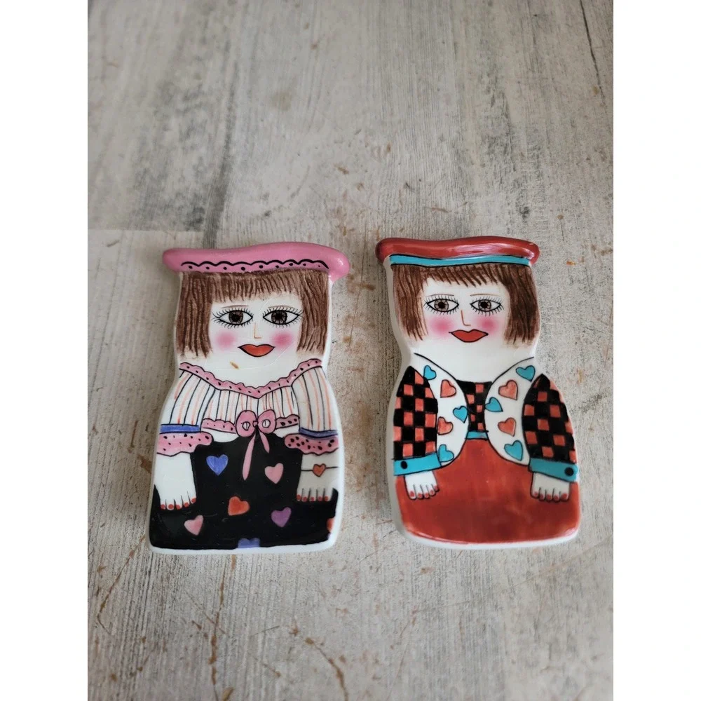 Susan Paley mini spoon rest Valentine fancy lady kitchen set ceramic heart decor